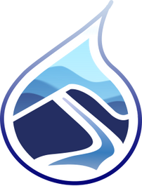 Logo with a mountain stream